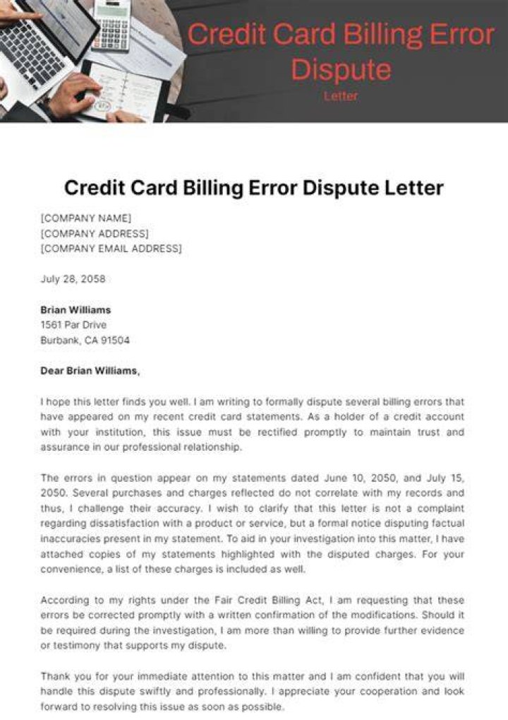 How do I fix my credit card billing error?