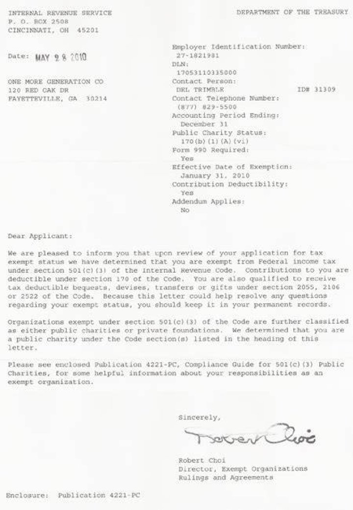 How do I get a copy of a 501 c 3 certificate?