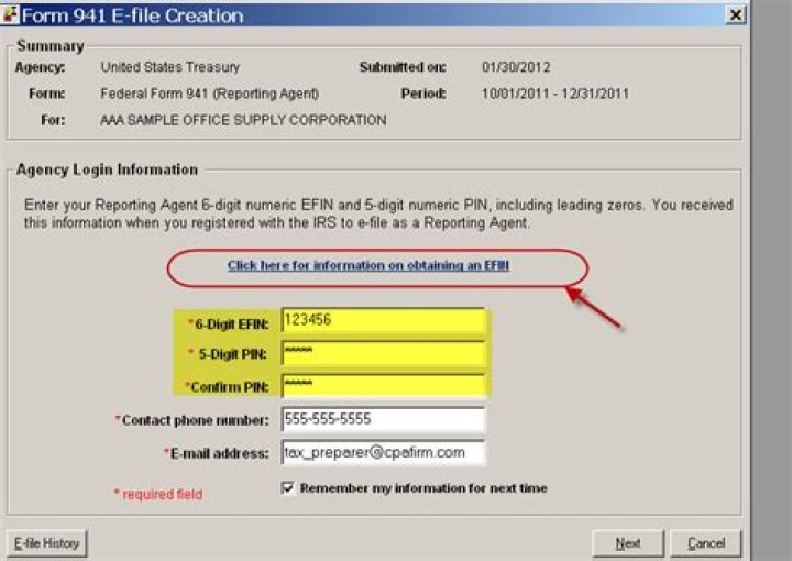 How do I get Efile pin?