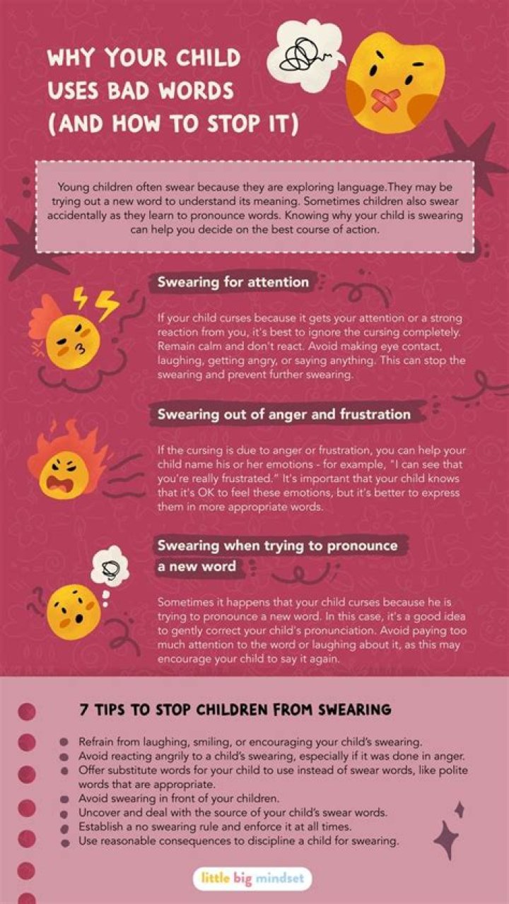 How do I get my 2 year old to stop cursing?