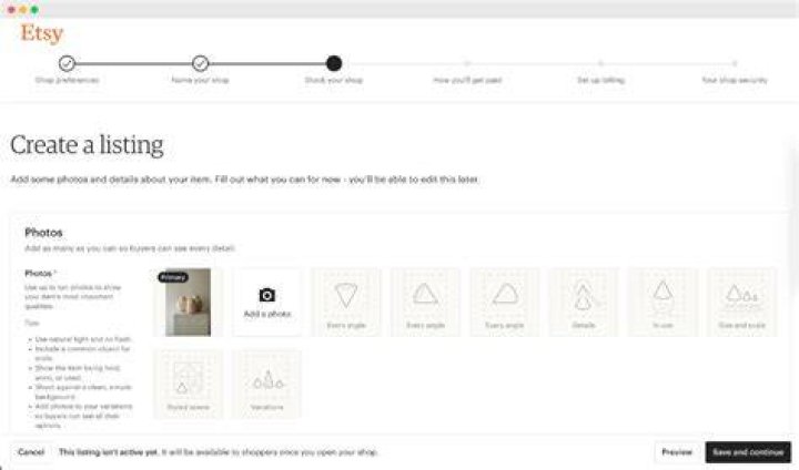 How do I get my first listing on Etsy?