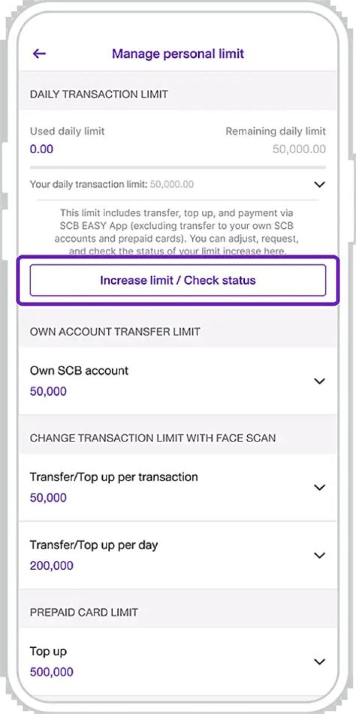 How do I increase my daily transaction limit?