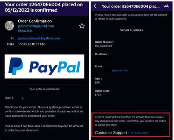 How do I know if my PayPal order has been paid?