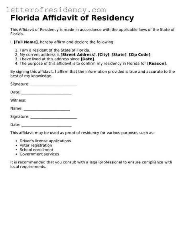 How do I move my residency to Florida?