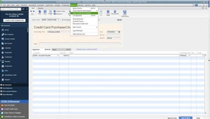 How do I record a cash advance on a credit card in QuickBooks?