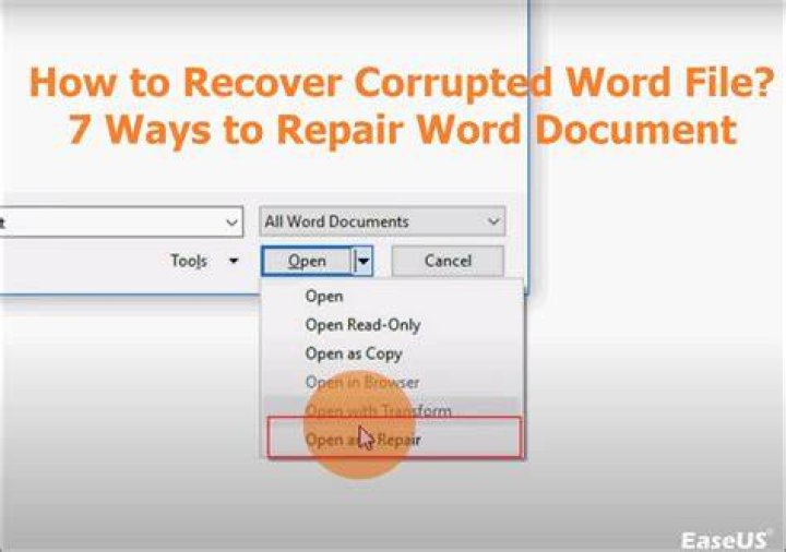 How do I recover a corrupted Word document 2019?