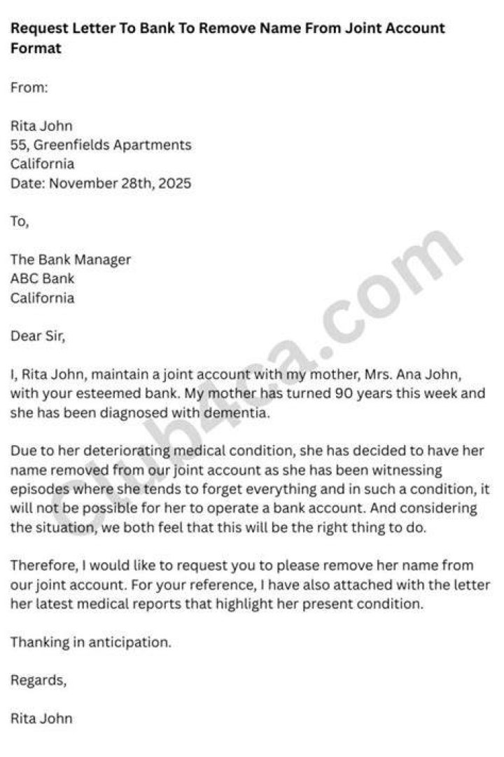 How do I remove a parent from my joint bank account?