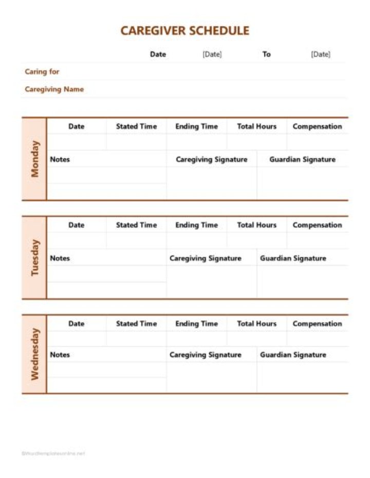 How do I set up a caregiver schedule?