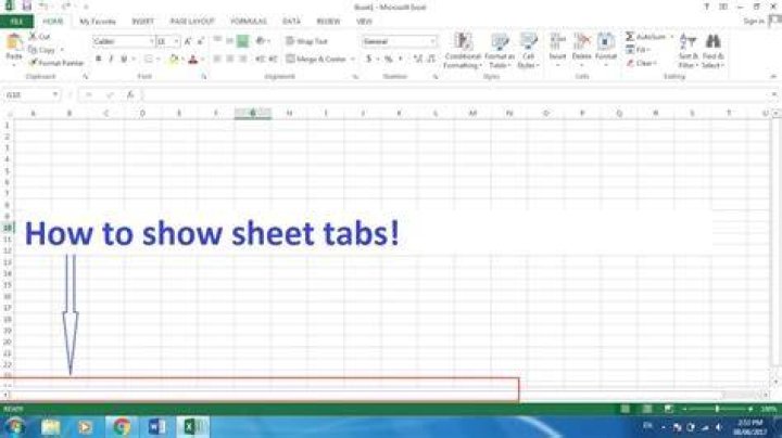 How do I show worksheet tabs in Excel?