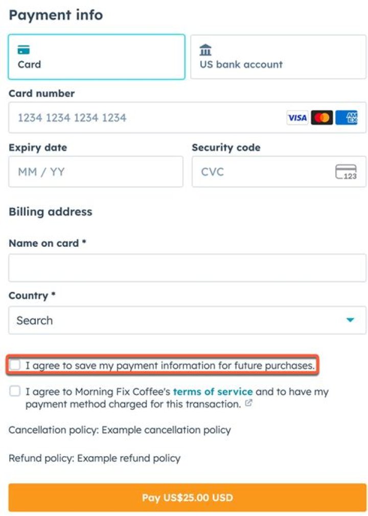 How do I stop save payment information?