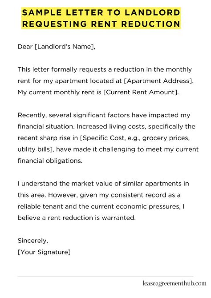 How do I thank my landlord for rent reduction?