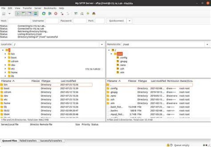 How do I transfer files using SFTP FileZilla?