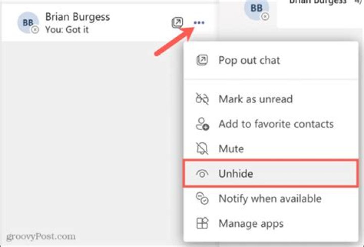How do I unhide Microsoft chat?