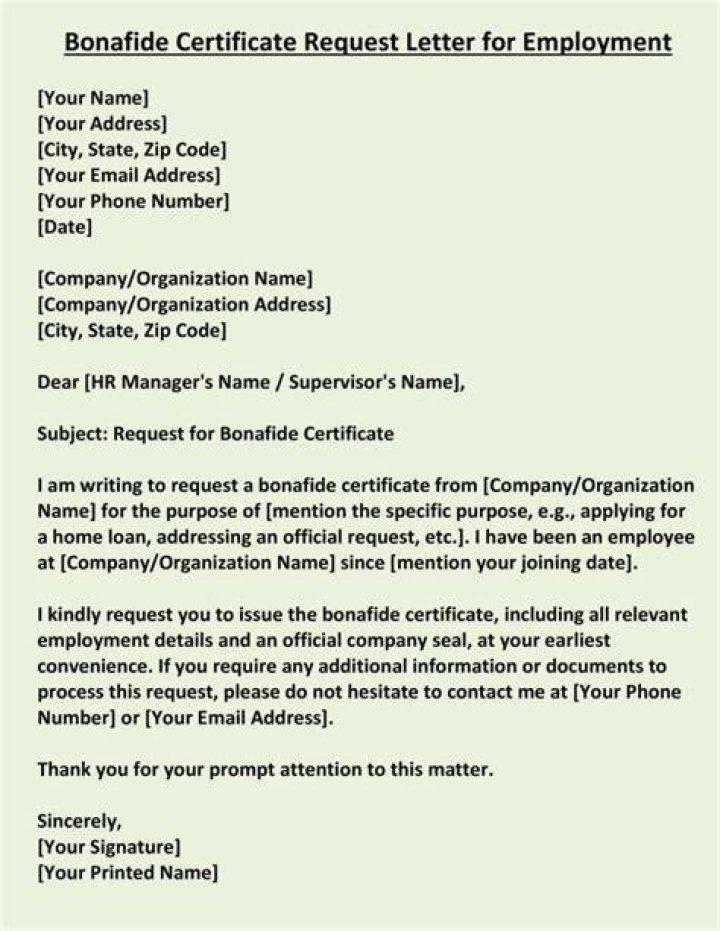 How do I write a letter requesting for bonafide certificate?