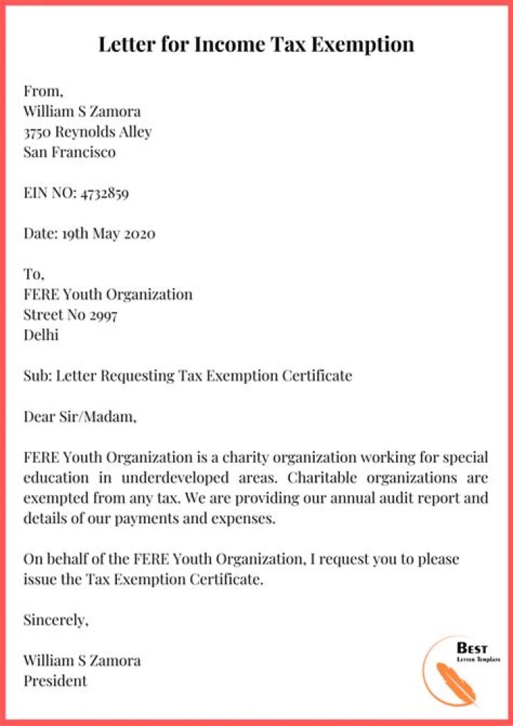 How do I write a letter to request a tax exemption?