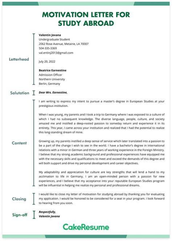 How do I write a motivational letter for study?