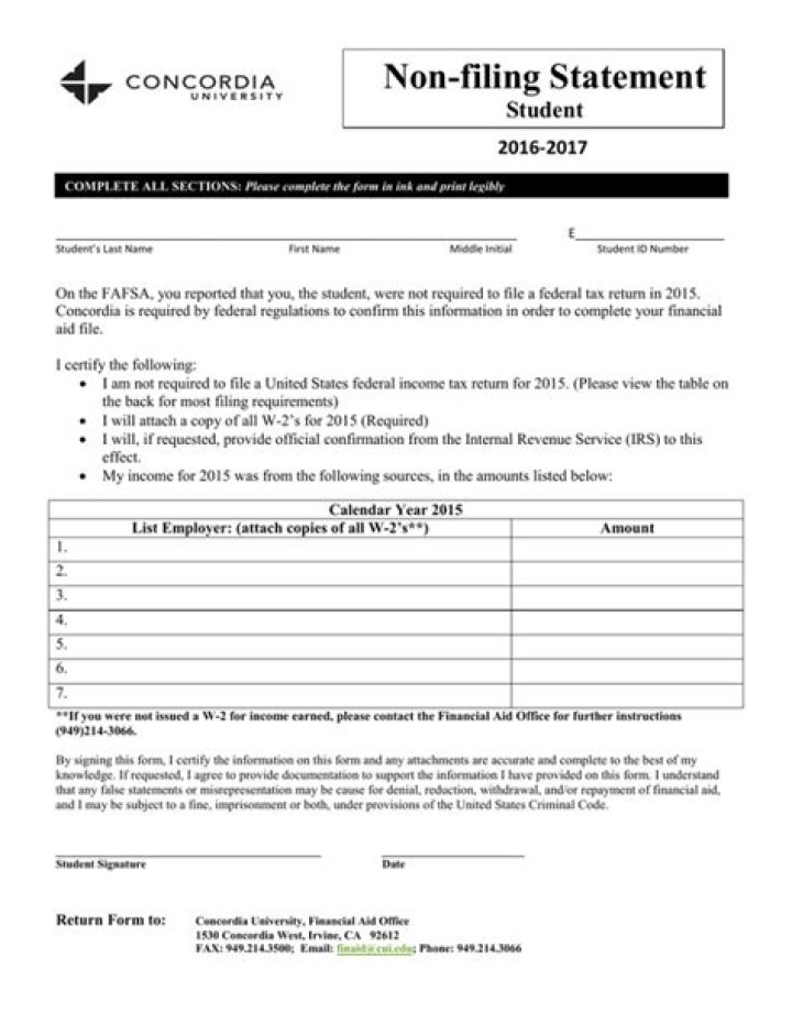 How do I write a non filing statement?