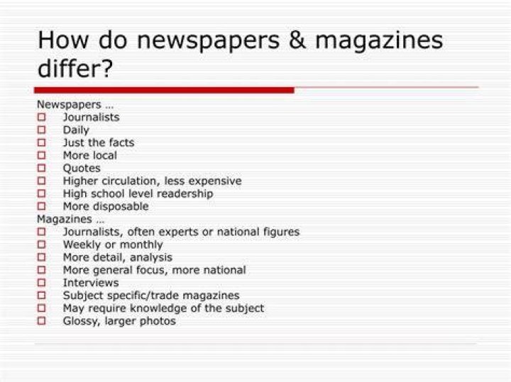 How do magazines differ from newspapers?