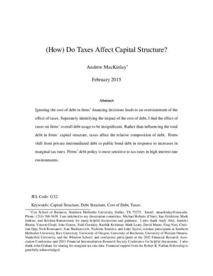 How do taxes affect capital structure?