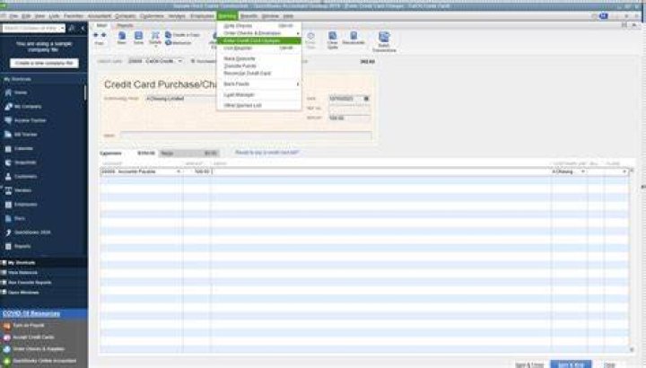 How do you account for credit card payments in QuickBooks?