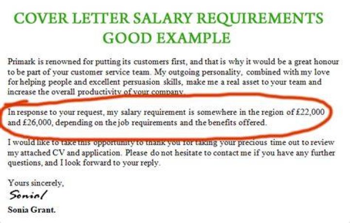 How do you answer salary expectations in a cover letter?