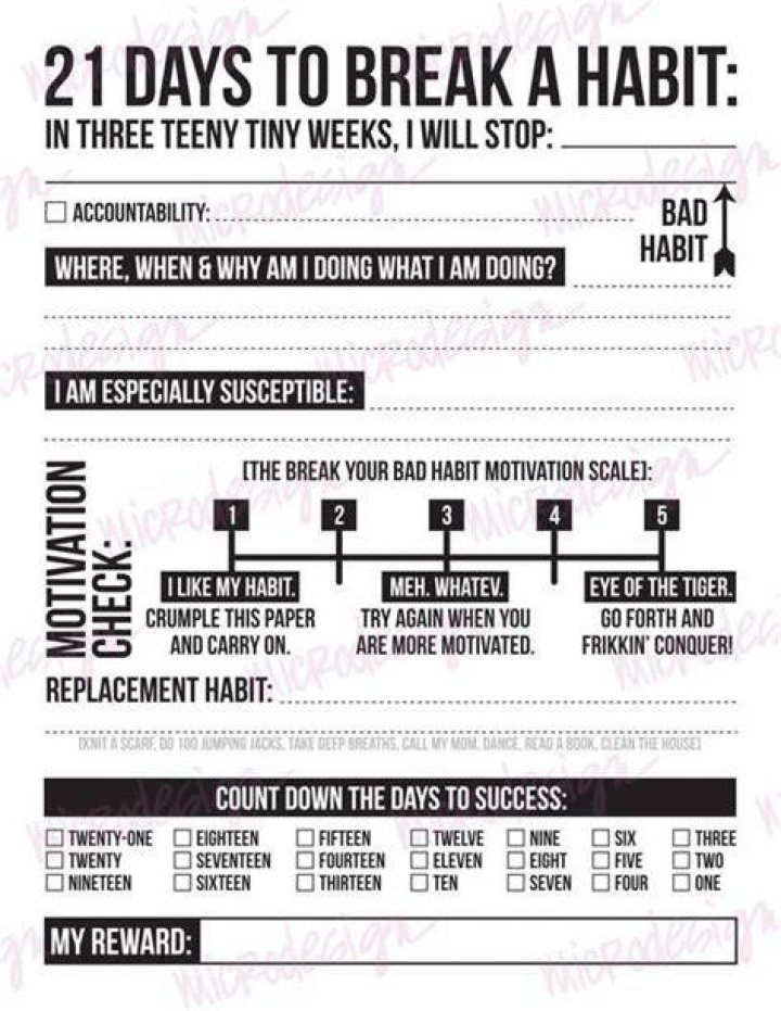 How do you break a bad habit in 21 days?