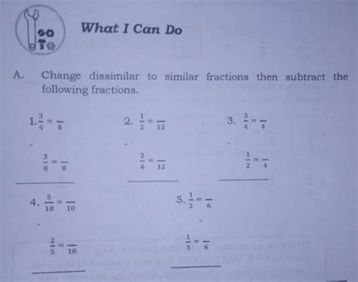 How do you change dissimilar fractions to similar fractions?