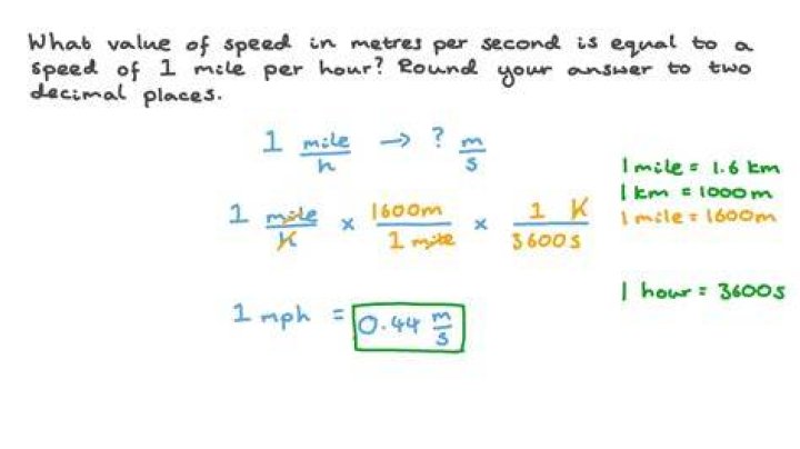 How do you convert miles per hour to seconds?