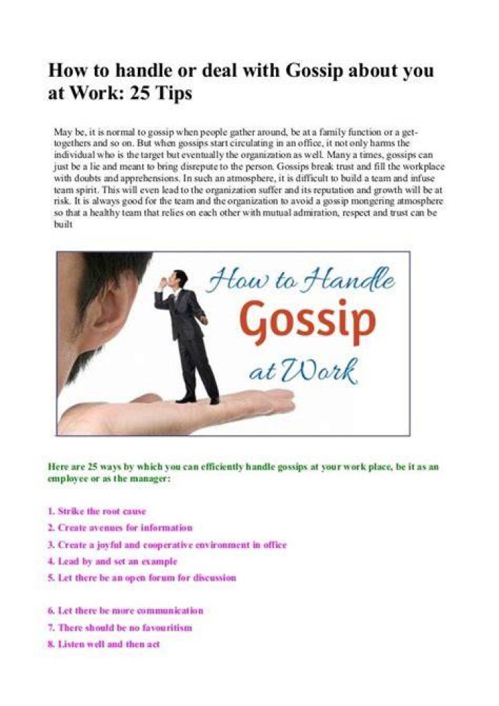 How do you deal with gossipers at work?