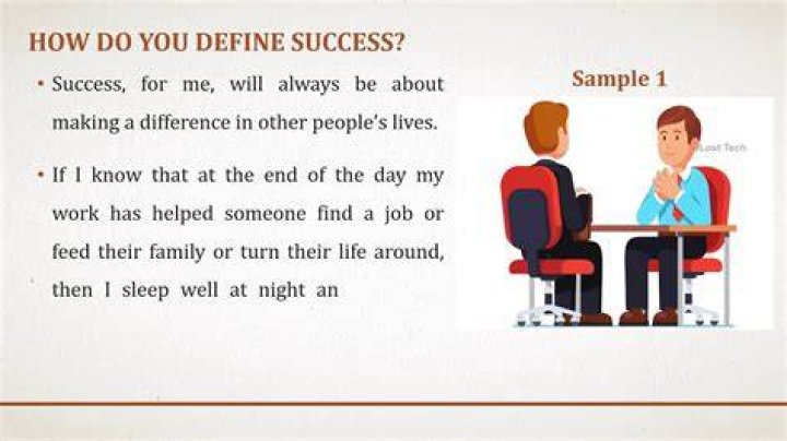 How do you define success answer?
