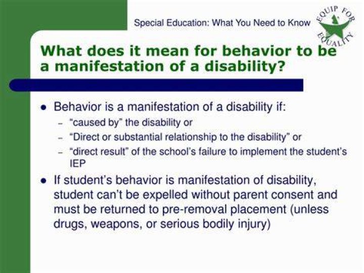 How do you determine if a behavior is a manifestation of a disability?