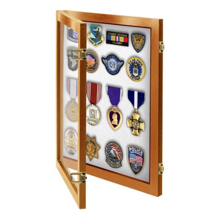 How do you display medals in a shadow box?