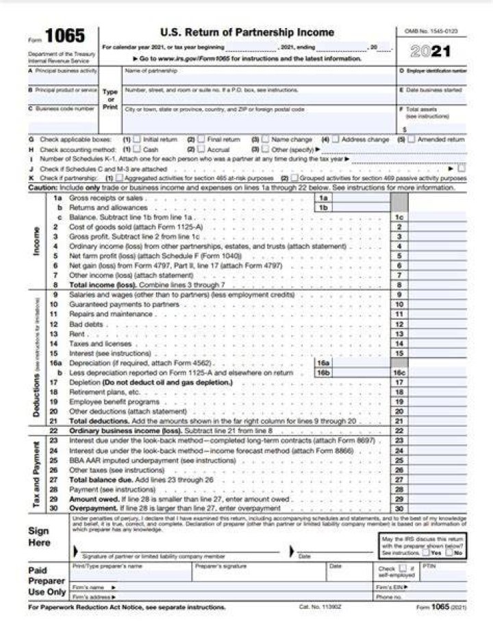 How do you fill out a 1065 form?