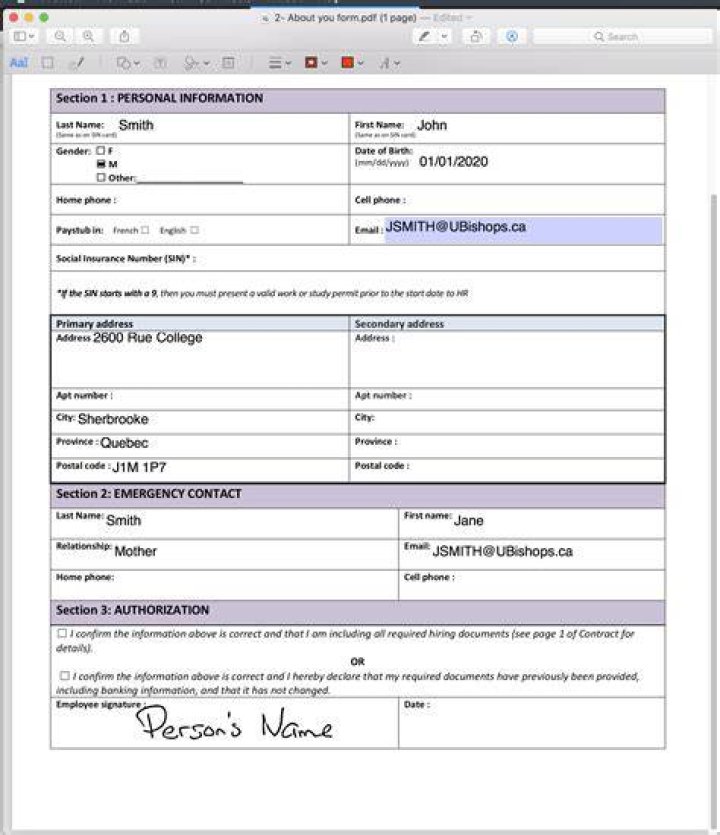 How do you fill out something electronically?