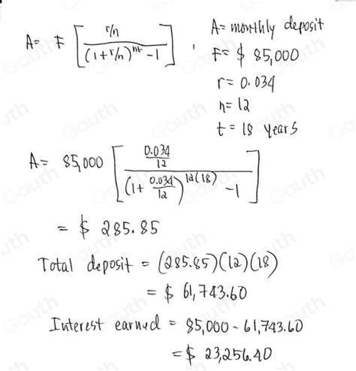 How do you find the deposited amount?
