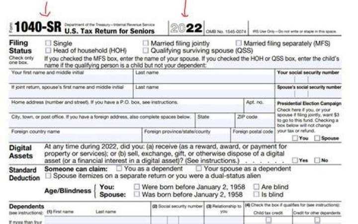 How do you find the gross income on a 1040-SR?