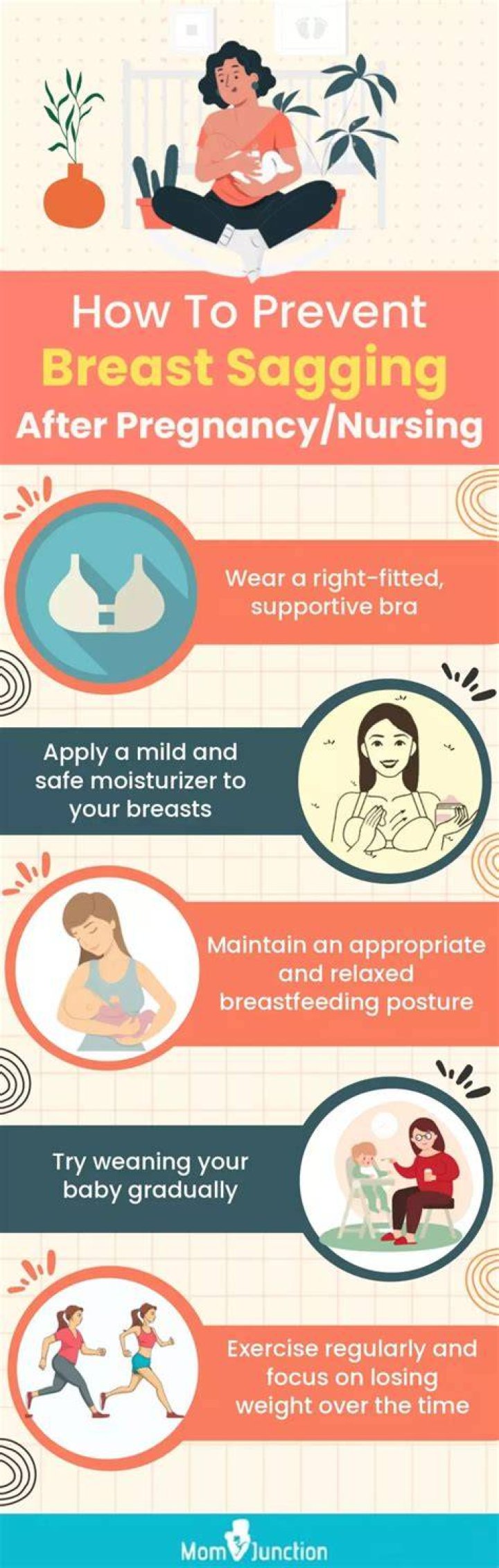How do you fix saggy breasts after pregnancy?