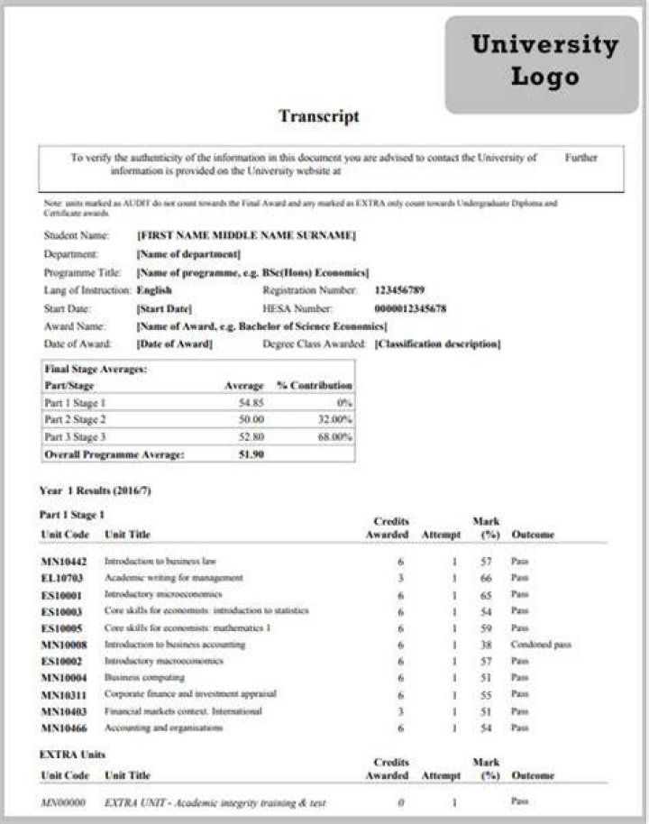 How do you go about ordering an official transcript?