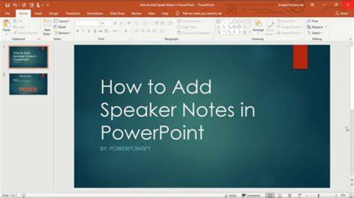 How do you include speaker notes in PowerPoint?