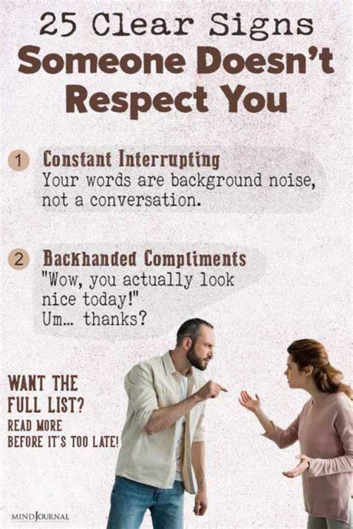 How do you know if someone doesn't respect you?