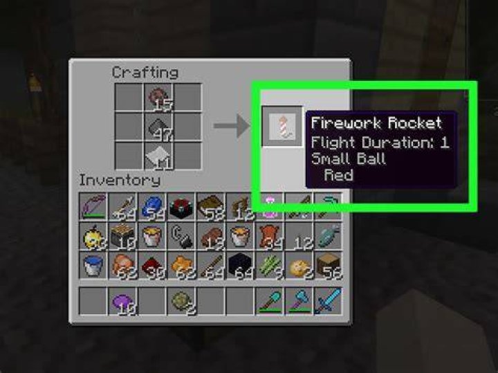 How do you make a colorful rocket in Minecraft?