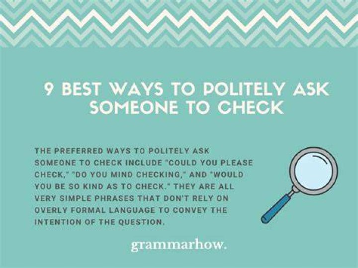 How do you politely ask someone to check?