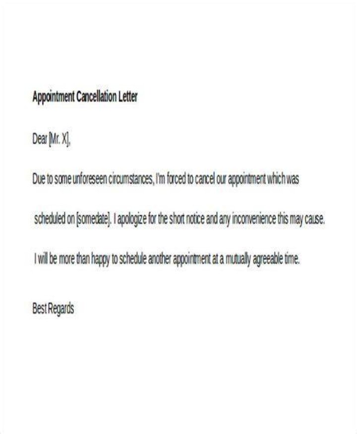 How do you politely cancel an appointment?