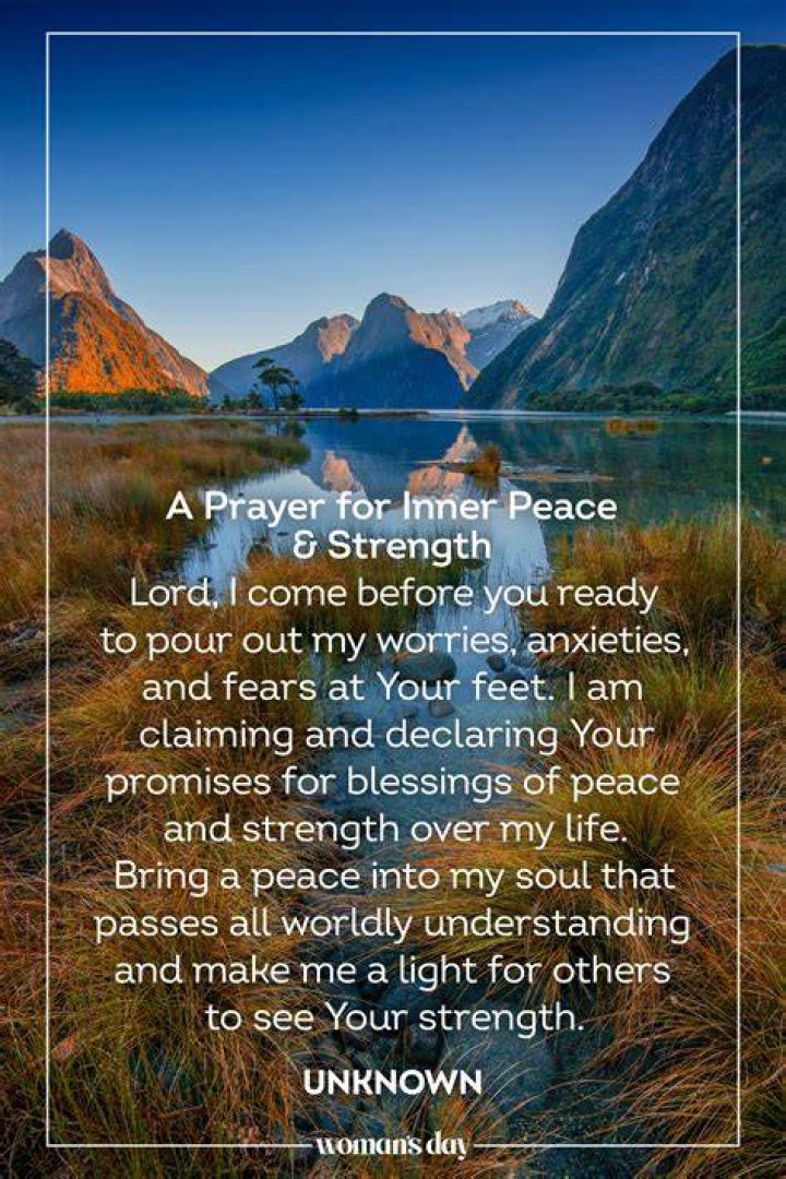 How do you pray for inner peace?