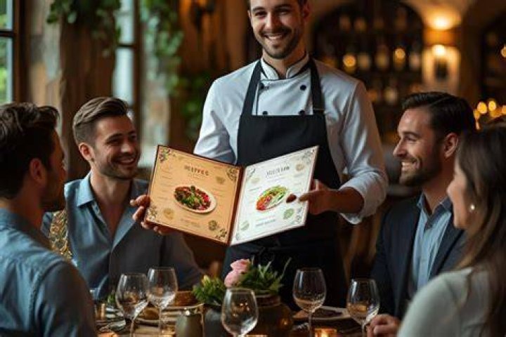 How do you present menu and drinks to guests?