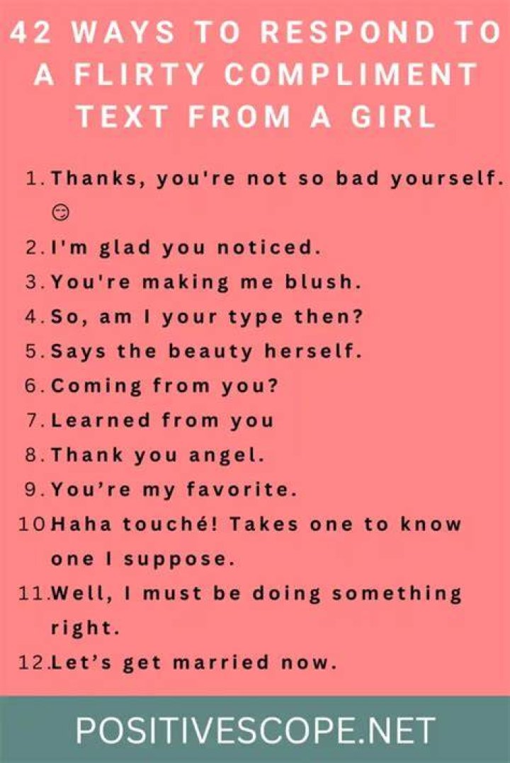 How do you respond to a flirty compliment text?