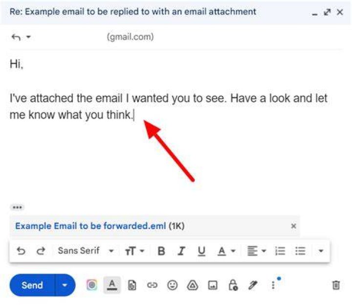 How do you say an attachment in an email?