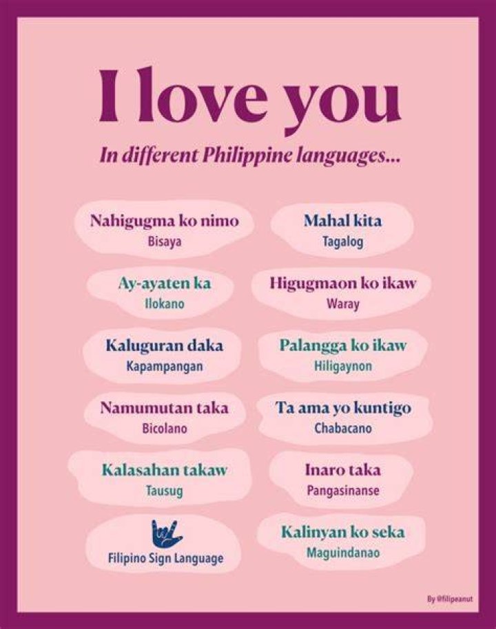 How do you say I love you in the Philippine language?