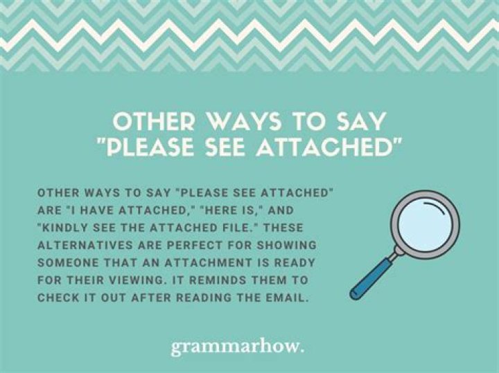 How do you say please see the attachment in an email?
