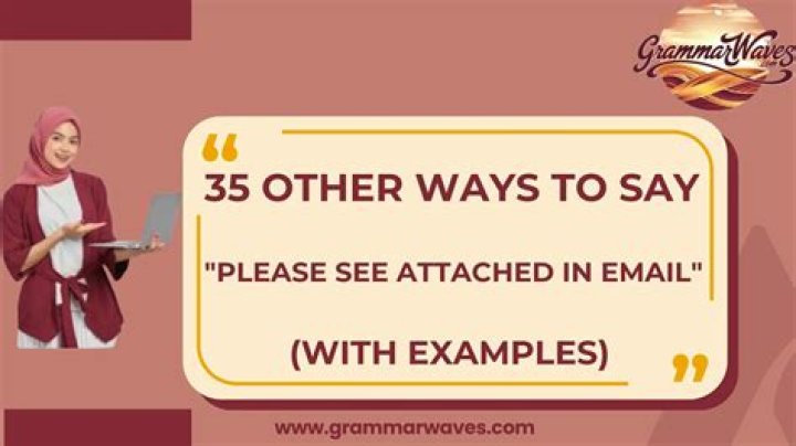 How do you say something is attached in an email?